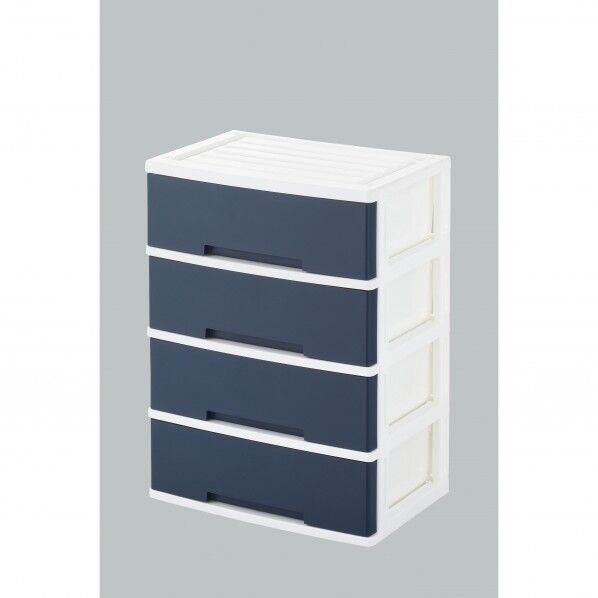 ニューライフワイド収納BOX4段ネイビー