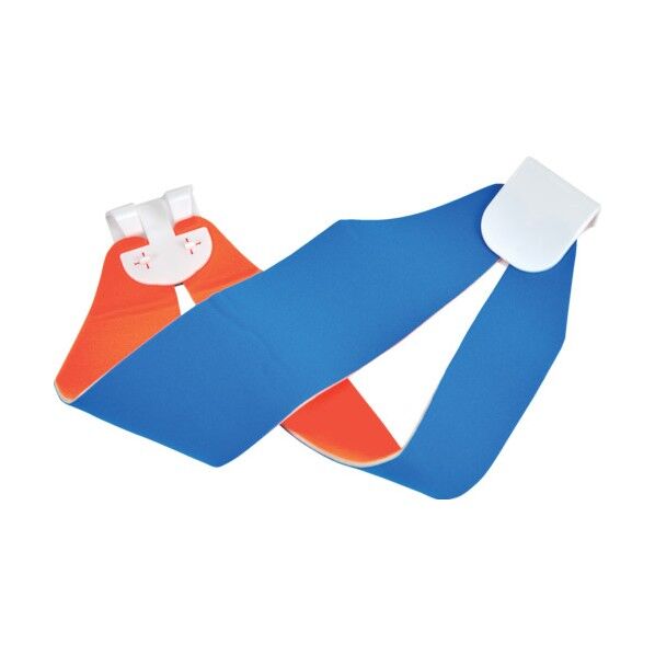 トラスコ(TRUSCO) ヘルメットバンド 幅90MM 両面仕様 スカイブルー/蛍光赤 HBG90-BR 1点...