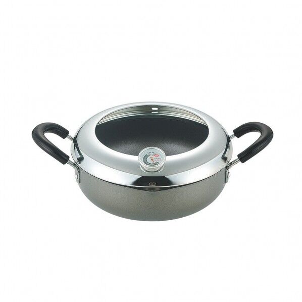 縁 温度計付天ぷら両手鍋 20cm 316×215×115mm EN-T20W 1個