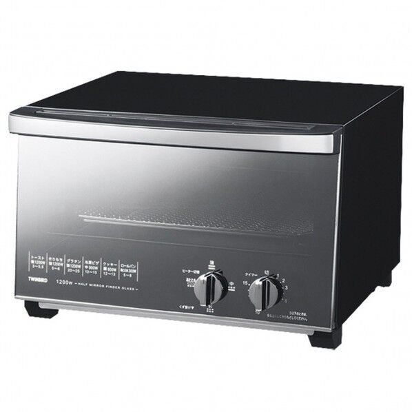 ミラーガラスオーブントースター 340×340×225mm 5.0kg ブラック TS-D047B