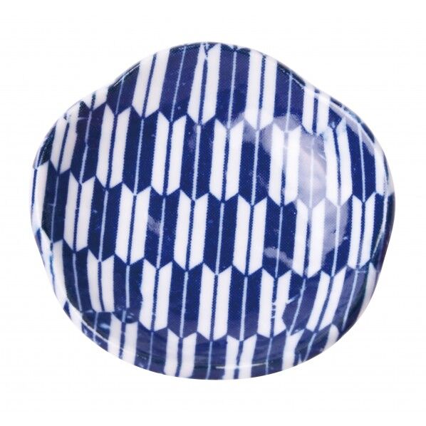 盛塩小皿(花型)藍 矢羽根