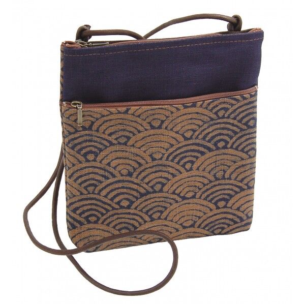 藍渋2Pポシェット 青海波