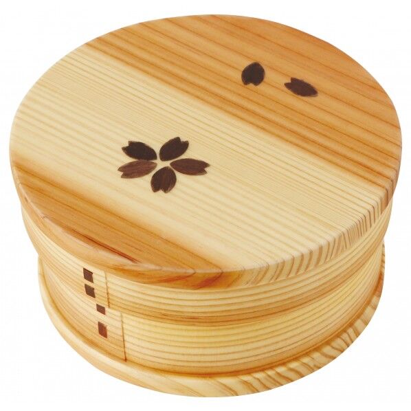 桜柄 曲げわっぱ弁当箱 C