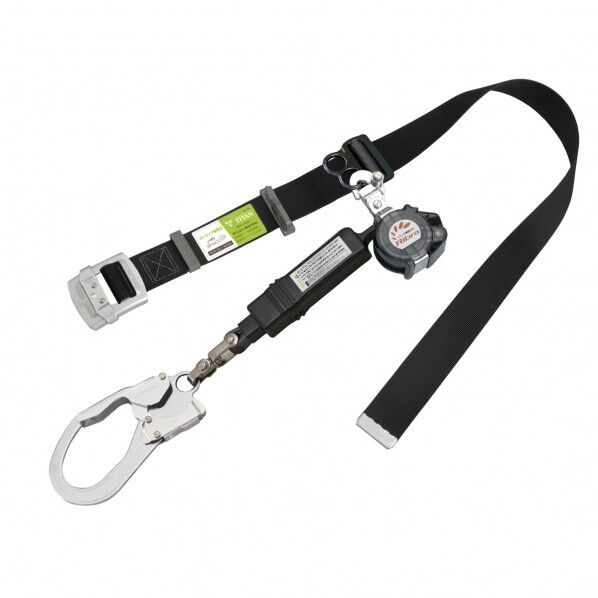 サンコー 胴ベルト型ロック付き巻取式 シングル Ribraライト ブラック RBLN506-BL 1本...