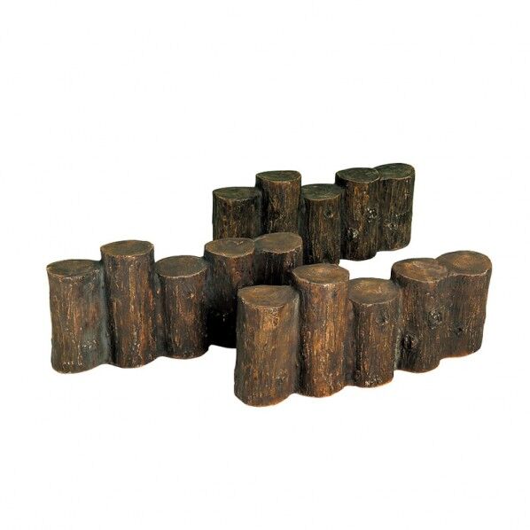 グラスファイバー 丸太五連フェンス 43型 (430×100×高サ190mm) ダークブラウン 1個