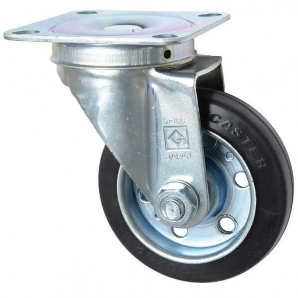 東正車輌 ゴールドキャスター 中荷重 自在キャスター100φ ゴム車 SJ-100RB 1個