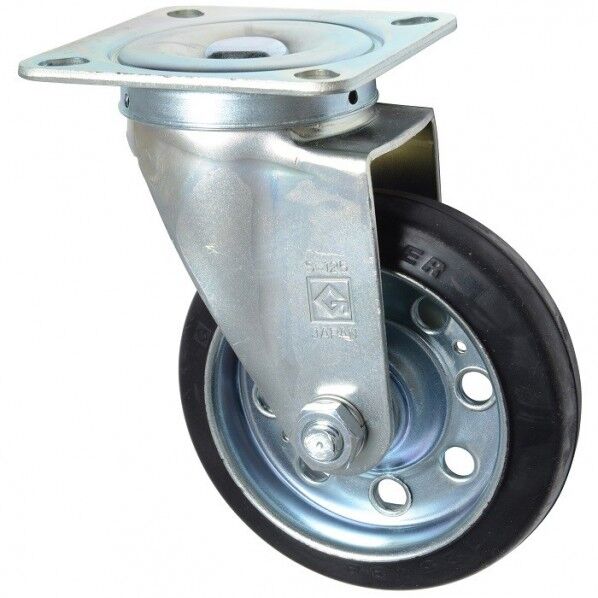 東正車輌 ゴールドキャスター 中荷重 自在キャスター125φ ゴム車 SJ-125RB 1個