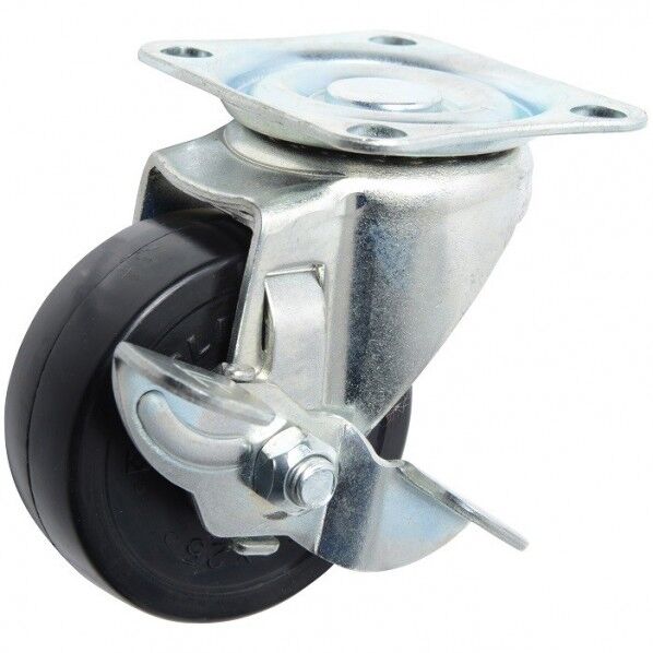 東正車輌 ゴールドキャスター 中荷重 自在キャスター65φ ゴム車 黒 S付 SJ-65R―S 1個