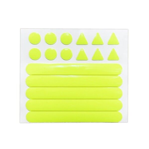 高輝度蓄光蛍光ステッカー ピカっとルミシャイン NRP-005 丸型・三角型・棒型