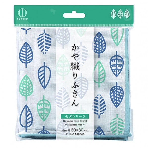 かや織りふきん モダンリーフ