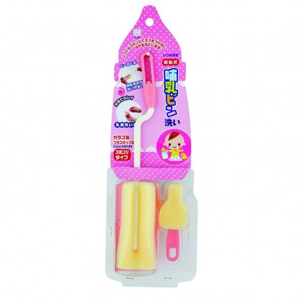 哺乳ビン洗いスポンジタイプ ピンク