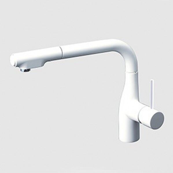 シングルシャワー付混合栓(eレバー)グロスホワイト 撥水 KM6061ECC4HS 1個