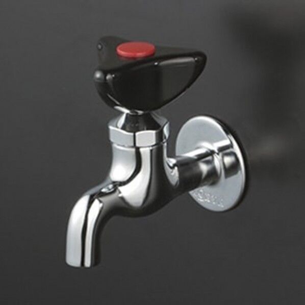 KVK K1LR 赤キャップ付 横水栓(樹脂ハンドル仕様) K1LR 1個...