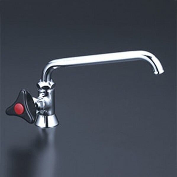 KVK K16NDLVL 赤キャップ付 立形自在水栓(左樹脂ハンドル仕様) K16NDLVL 1個...