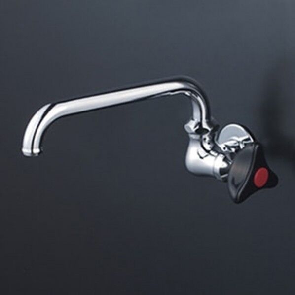 KVK K10LR 横形自在水栓 赤キャップ付(樹脂ハンドル仕様) K10LR 1個...