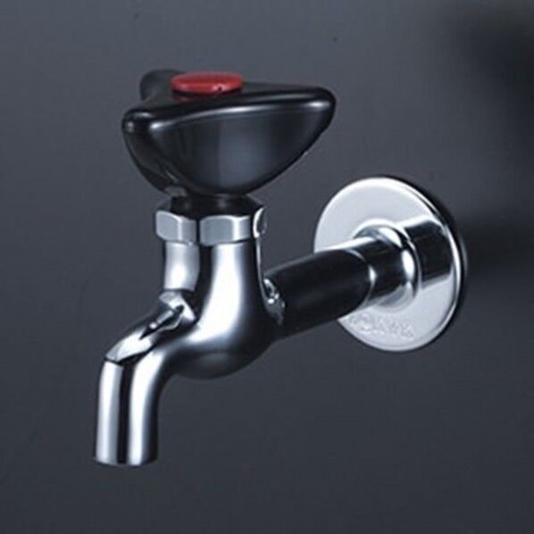 KVK K2LR 赤キャップ付 胴長横水栓(樹脂ハンドル仕様) K2LR 1個...