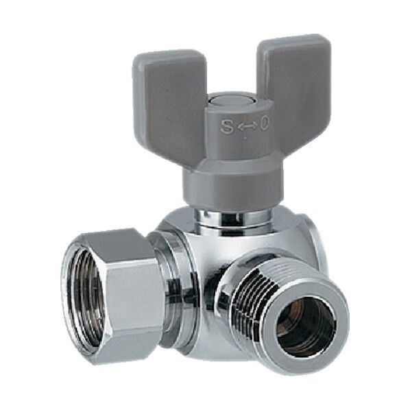 アングル型ボールバルブ片ナットつき 650-215-13 1点