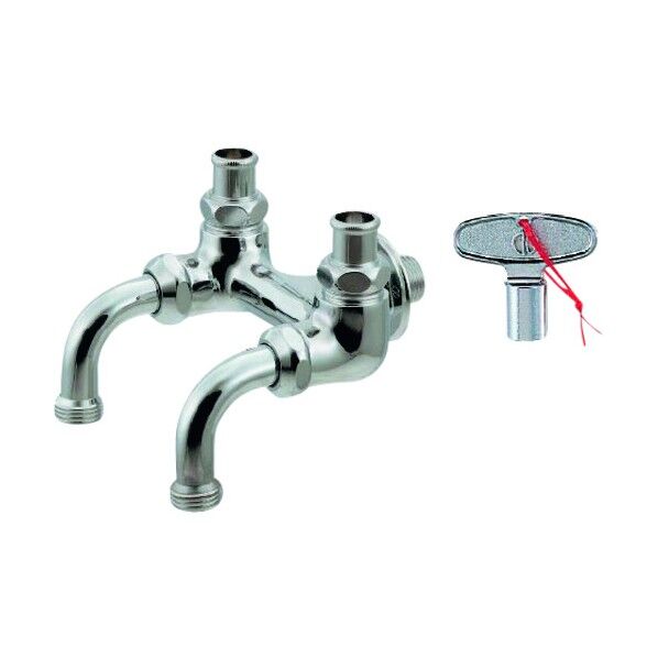 共用ガーデン用双口ホーム水栓 クローム(メタル) 呼13 705-101-13 1個