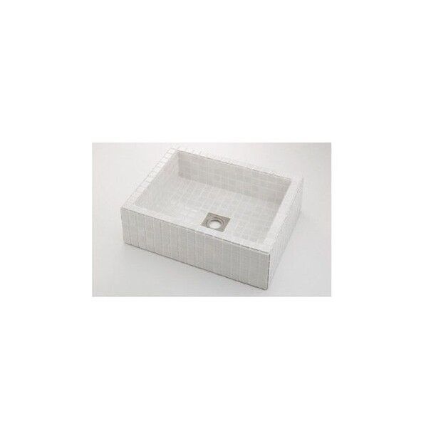 角型洗面器 白(ホワイト) 493-143-W 1点