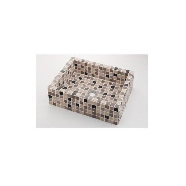 角型洗面器 ブラウンミックス 493-143-BM 1点