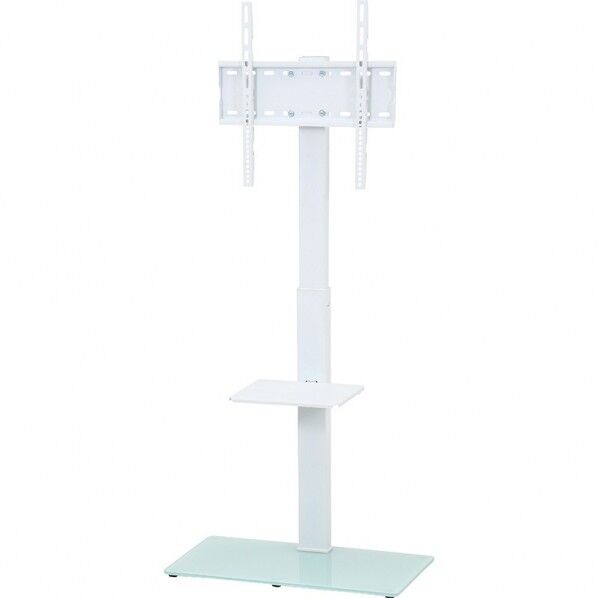フジボウエキ ガラスTVスタンド WH 約幅650×奥行400×高さ1460mm ホワイト 85983 1台