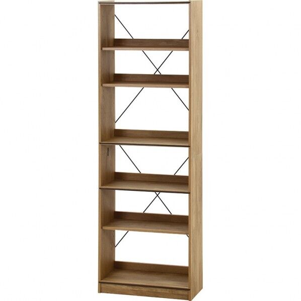 フジボウエキ EZBOオープンラック6段 OAK NA 約幅600×奥行306×高さ1800mm オークナチュラル 71869 1台