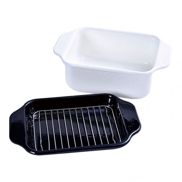 コージークックホーロー角型ワイド天ぷら鍋 (バット・アミ付)