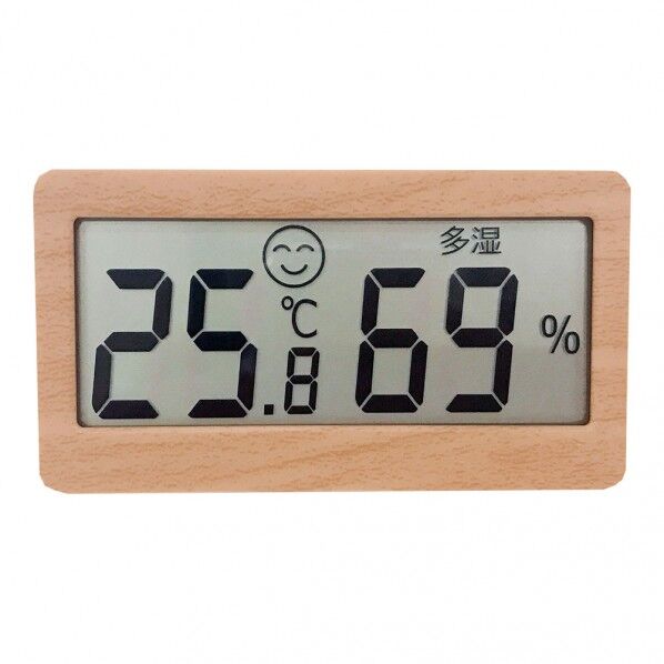 ※法人専用品※株式会社クレセル 木目調デジタル温湿度計 アルブル CR-2300J 1個