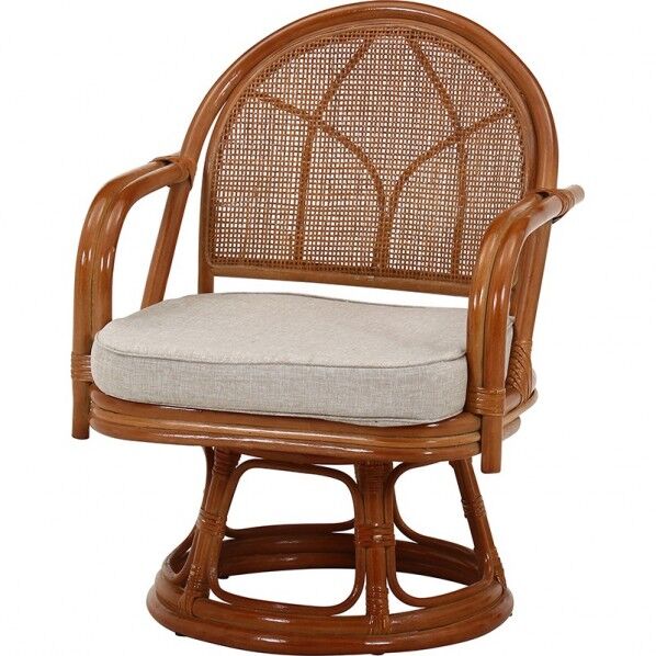 フジボウエキ ラタン 回転チェア(ミドル) LBR-KD 約幅510×奥行540×高さ680mm 61872 1台...