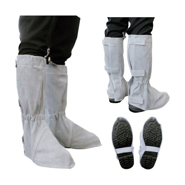 床革足カバーロング 面ファスナー式 F-42 6300031821 1足