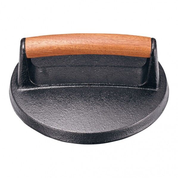 鋳鉄 ハンバーグプレス 木柄ラウンド