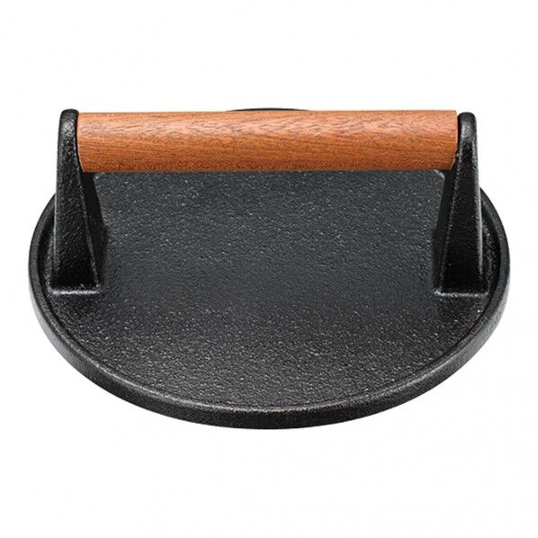 鋳鉄 ハンバーグプレス 木柄ラウンド