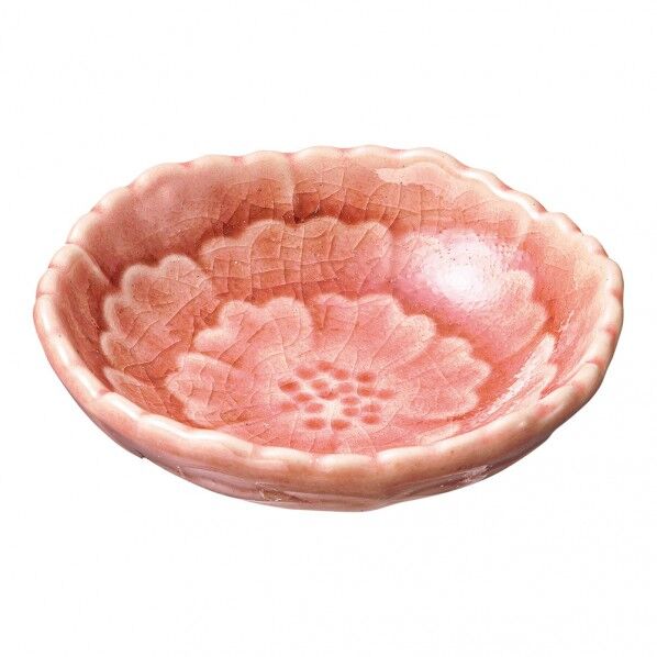 ピンク貫入ボタン豆皿