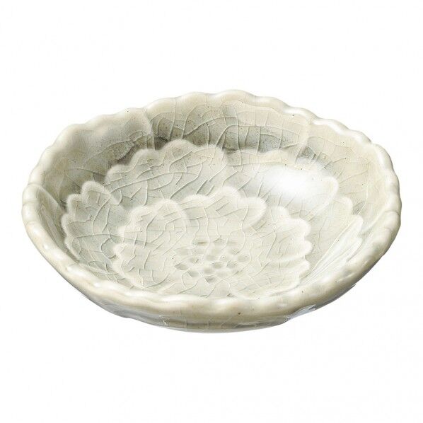 グレー貫入ボタン豆皿