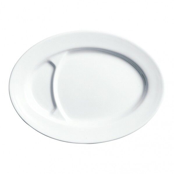 TKGコーポレーション 陶器「町中華」餃子皿(仕切付) 23cm R01-9023 1個