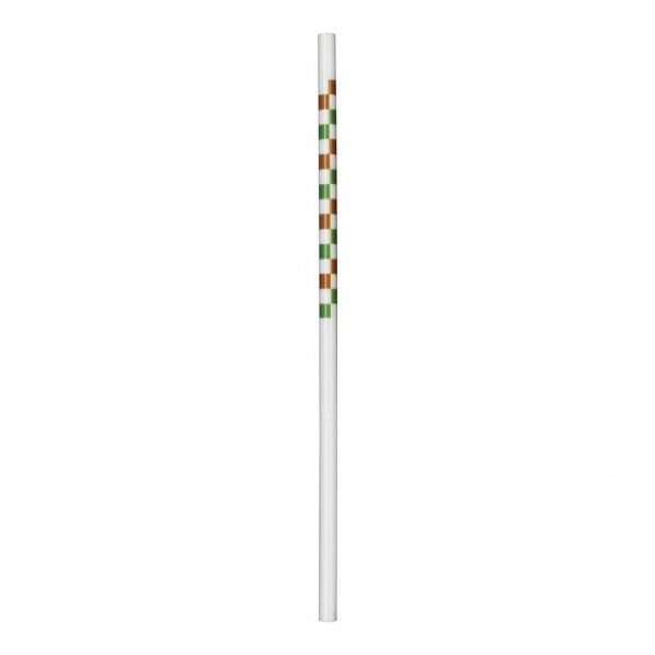 PBTリユース プラストロー(10本入) 市松 白 EST7101 1個