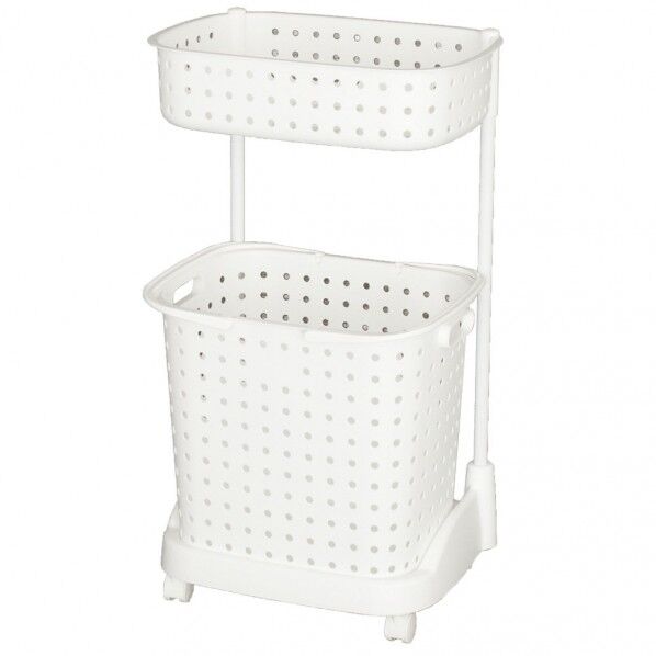 レクエア ランドリーバスケット ホワイト 2段 JLV0601 1個