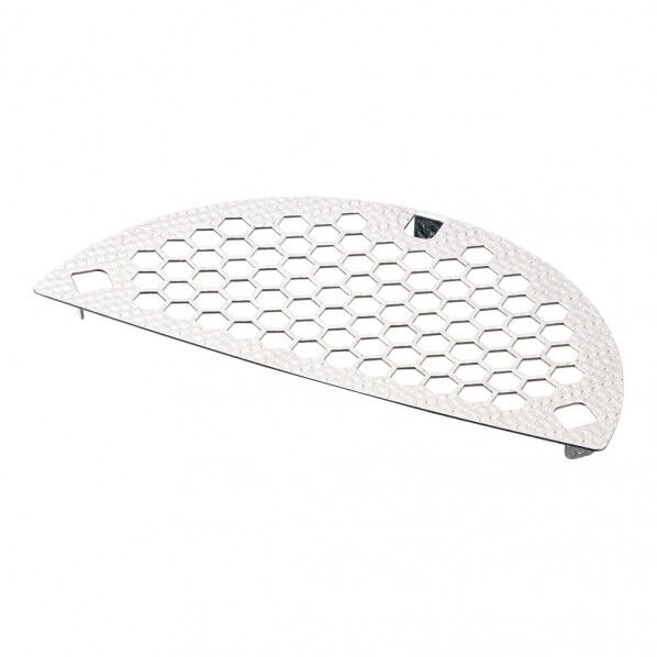 ステンレス パンチング半月目皿(足付) 亀甲