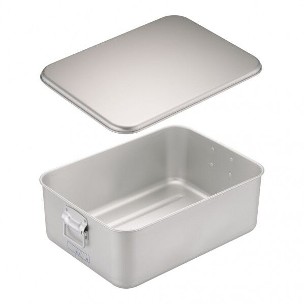 アルマイト プレス製給食用パン箱(蓋付) 40個入 APV143 1個