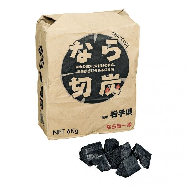 黒炭 岩手 なら木炭(切炭) 6kg QMK17 1個