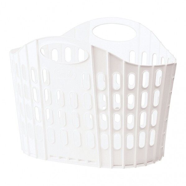 折りたためるランドリーバスケット ホワイト JLV0501 1個