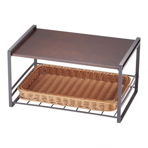 洗えるバスケット付レンジ上ラック　  ブラウン DLT1902 1個