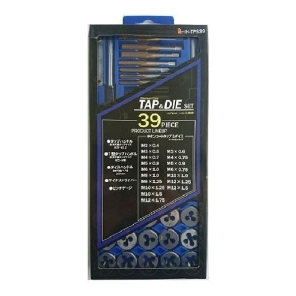 チタンコートタップ&ダイスセット H33cm×W14.5cm×D2.4cm IH-TPS39 39pcs