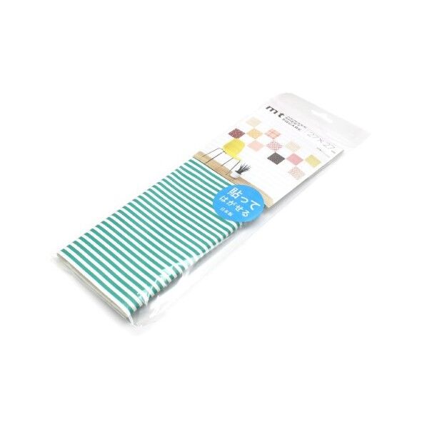 mtリメイクシートスクエア ボーダー・グリーン