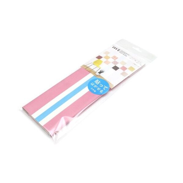 mtリメイクシートスクエア ボーダー・ライトブルー×ピンク