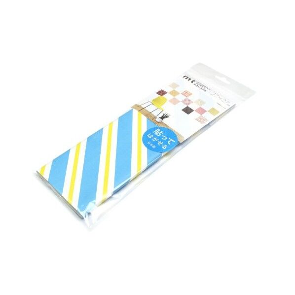 mtリメイクシートスクエア ストライプ･ライトブルー×イエロー