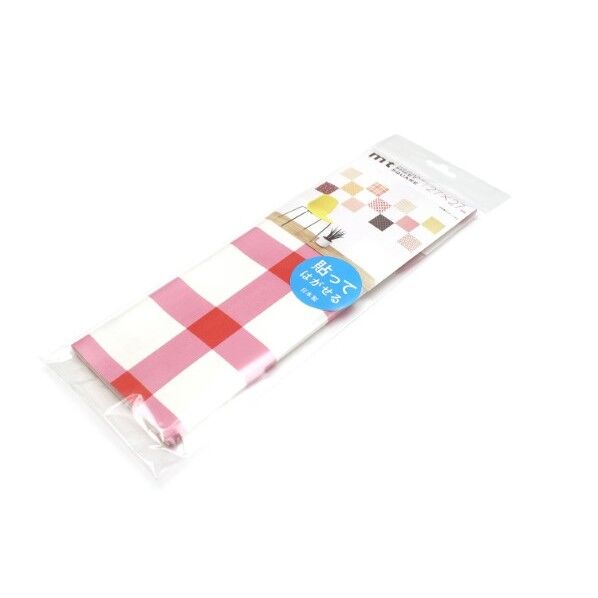 mtリメイクシートスクエア チェック・ピンク×レッド