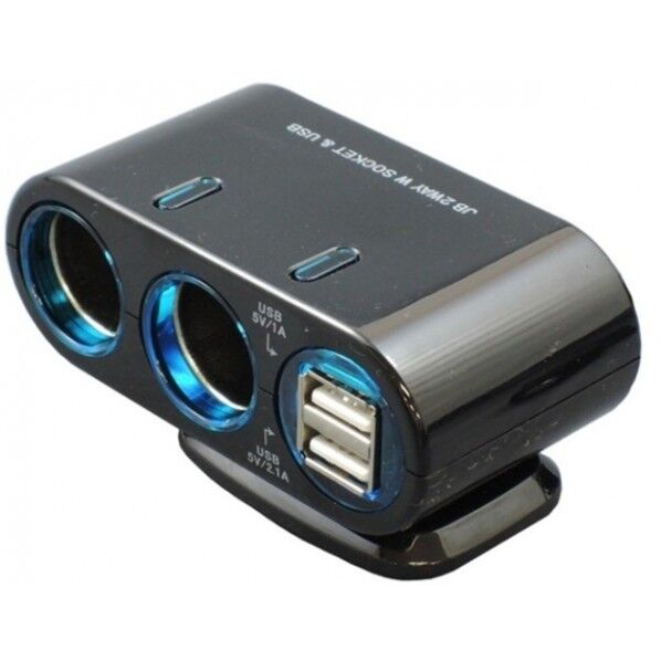 JB011 2WAY Wソケット USB付 12/24V