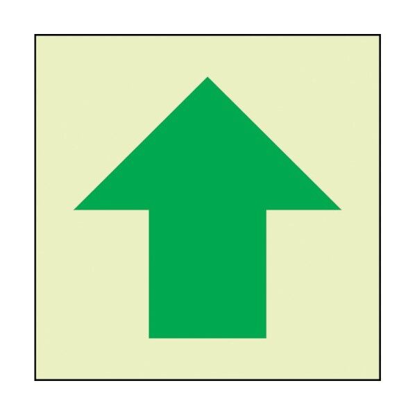 グリーンクロス 蓄光避難誘導標識ステッカー 矢印 1150411024 1点