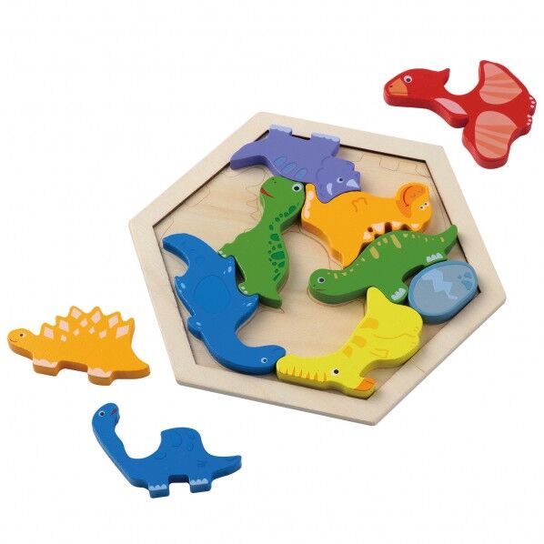 木製六角ハﾟスﾞル 恐竜